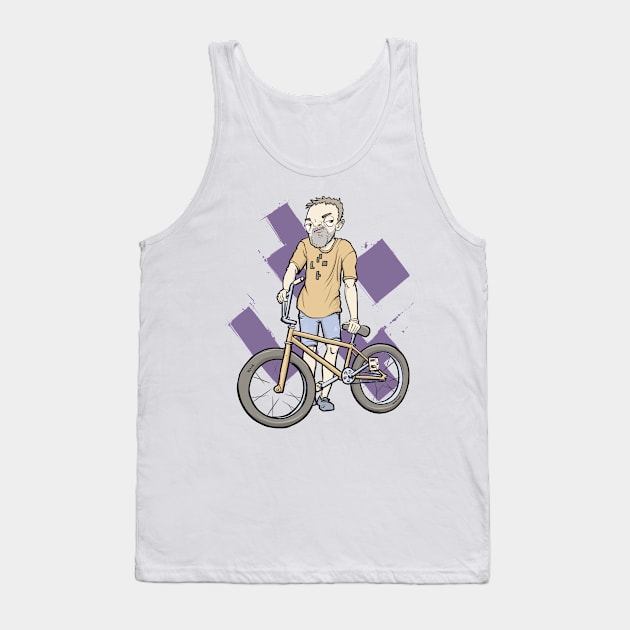 Cool man with bike Tank Top by motylanoga